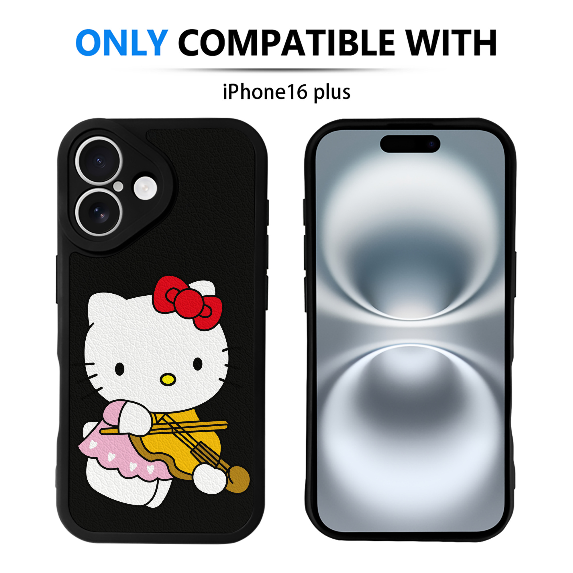 （画像用） Hello Kitty ハローキティ 【iPhone 16シリーズ対応】シリコンスマホケース（レザー調） 材質：シリコン
